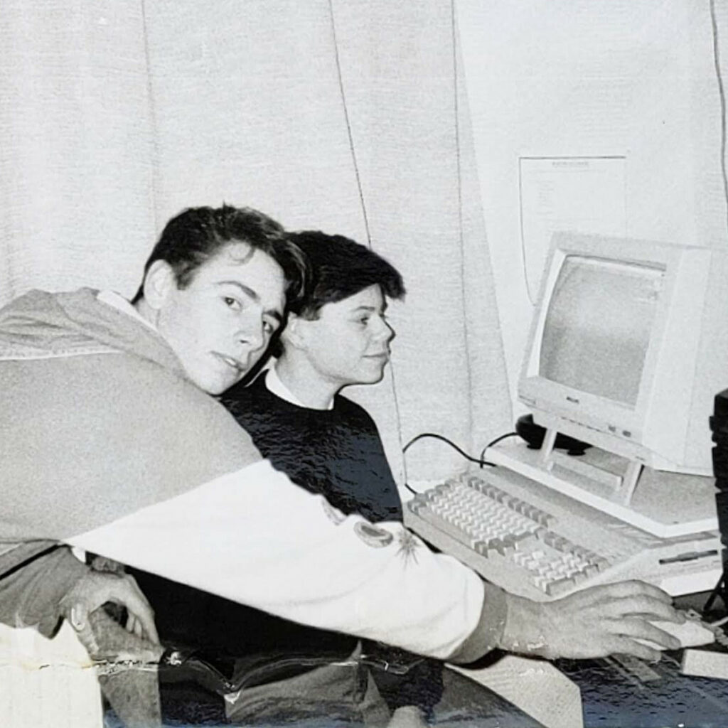 Cain Shelley & Matthew J Shelley hacking on an Amiga 500 in 1989 - 6 years before the web existed.